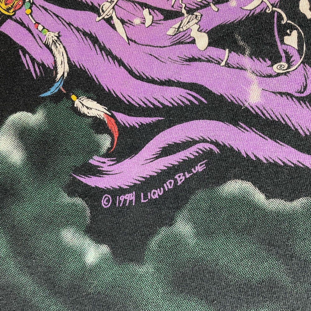 Vintage 1994 Liquid Blue Wizard Double Sided AOP all over print tee shirt - Picture 6 of 16